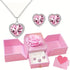 Elegant Heart Pendant and Earrings Set with  Zirconia